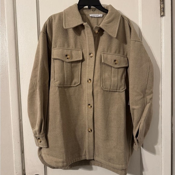 Just fab Wool Blend Boyfriend Shacket NWT MEDIUM - Picture 9 of 11